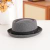 Wool Felt Bowler Hat with Textured Crown & Rolled Brim | British Vintage Style | Unisex Autumn Winter Casual Fedora