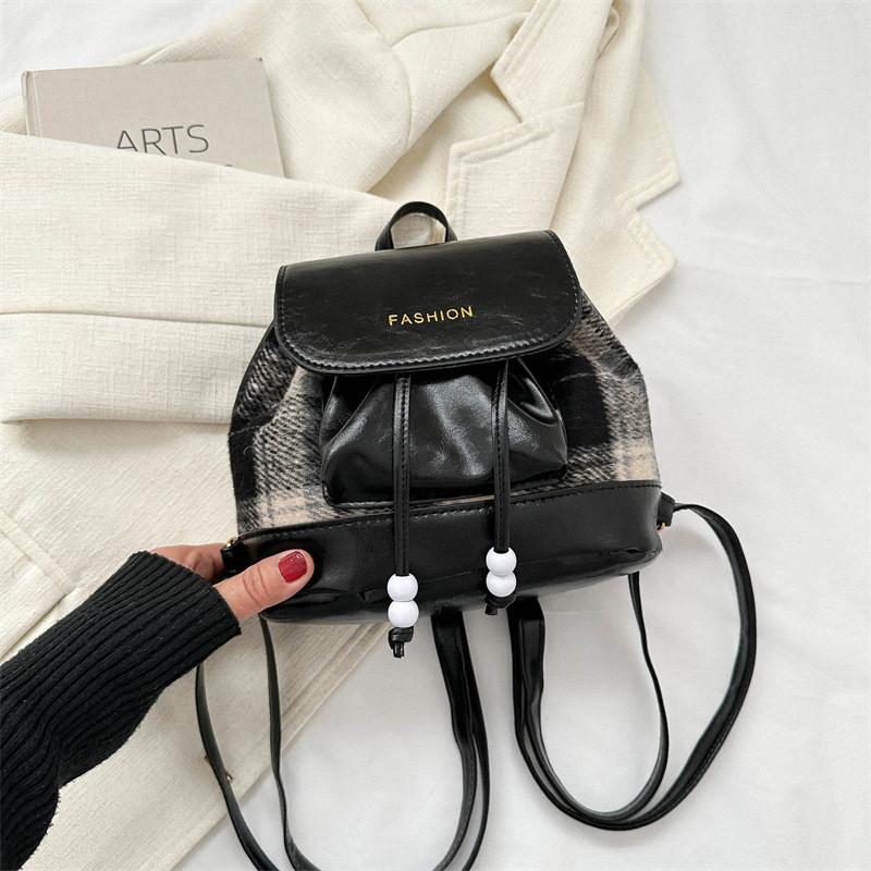 

Stylish Black Brown White Casual Backpack For Students With Unique Design And Soft Pu Material чорний