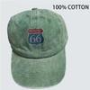 Route 66 Print Baseball Cap for Outdoor Sports and Leisure - Breathable and Drying - Classic Washed Vintage Style Hat