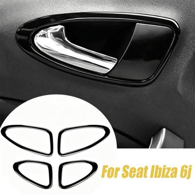 Car Real Soft Carbon Fiber Sticker For Seat Ibiza 6j 2009 2010 2011 2012 2013 2014 LHD RHD Inner Door Handle Panel Accessories
