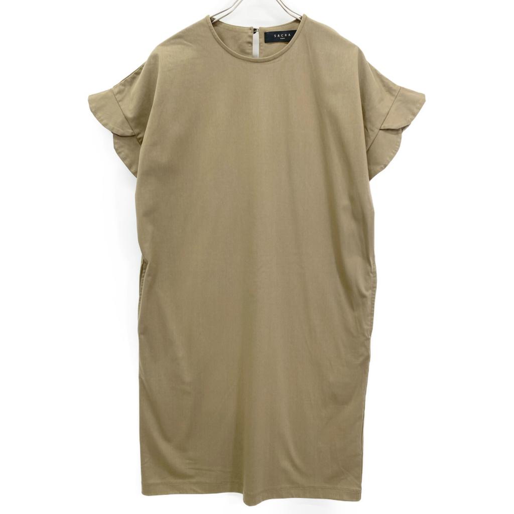 SACRA 265021 Short Sleeve Jersey dress 38 khakiUsed