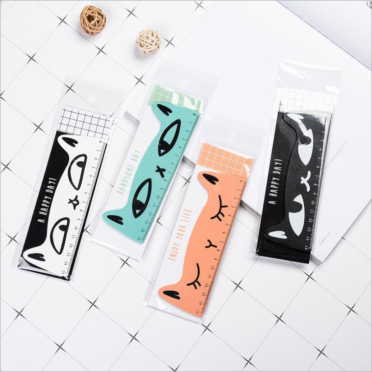Buy Candy Color Cute Cat Wooden Ruler Measuring Straight Ruler Tool ...