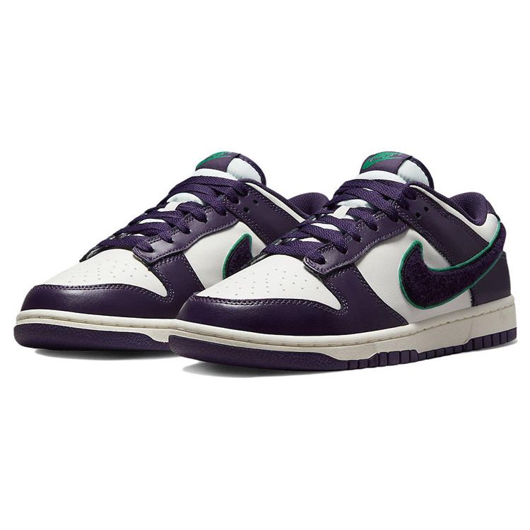 Nike Dunk Low Chenille Swoosh - Grand Purple Men Sneakers White Sail Neptune-Green DQ7683-100