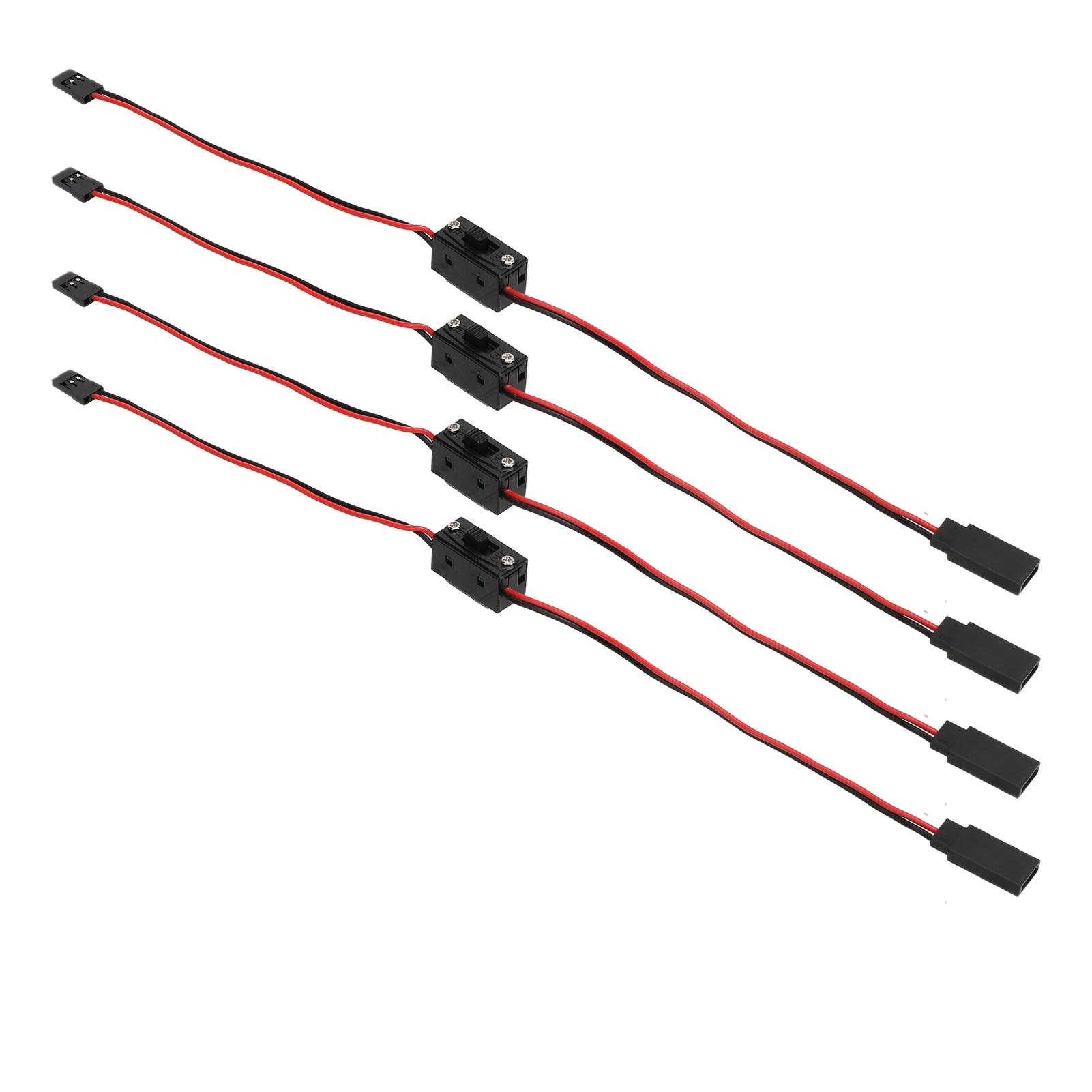 

4Pcs RC JR Style Power On Off Switch Versatile Sturdy RC Switch Receiver for RC Car Truck Airplane Helicopter Drone