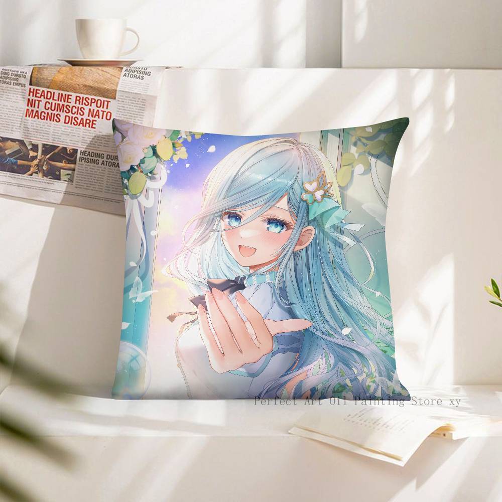 Hinomori Shizuku Animation Game Pillow Case Fashion Square Pillowcase Bedroom Sofa Room Ins Decoration Leisure