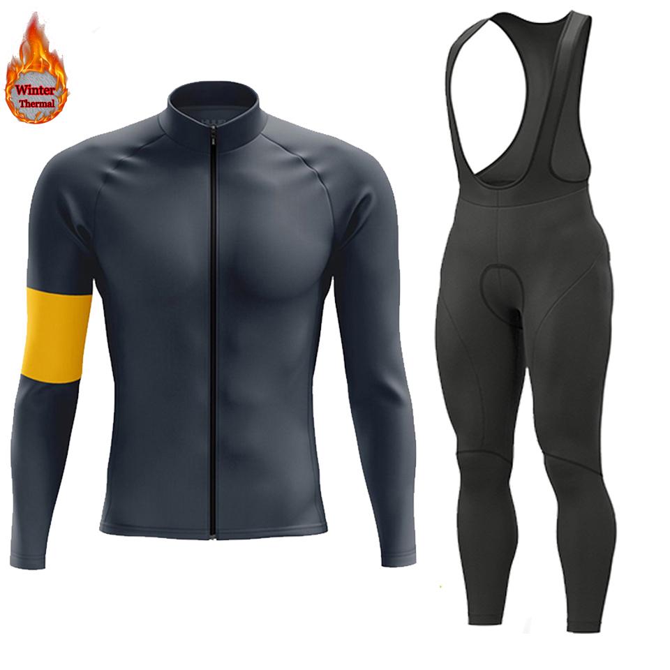2026 Winter Warm Men Winter Jacket Racing Cycling Long Sleeves Jersey Set Warm Thermal Fleece Bike Jersey Outdoor Road Bike Cycling Clothing