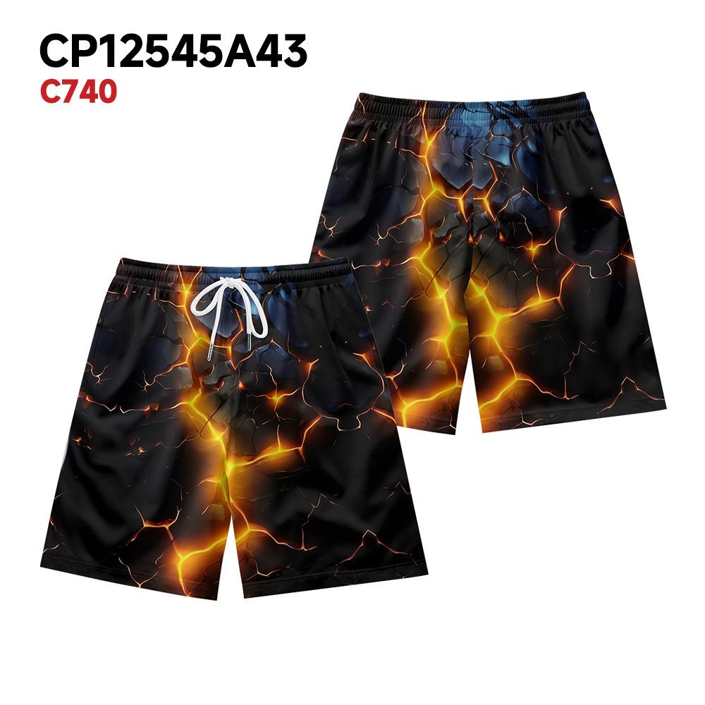 

European And American Dark Natural Lightning Element Men S Casual Shorts Beach Pants XXXXL
