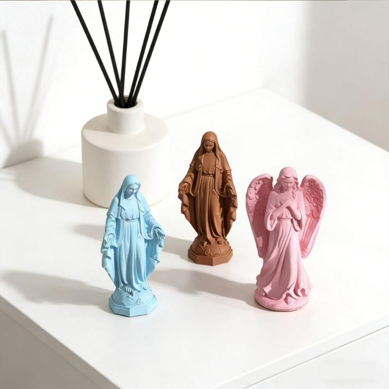 Praying Girl Silicone Candle Mould Heat Proof Easy Removal Multipurpose for Craft Soap Making Beautiful Ornament Gift