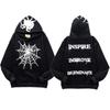 Amerikanische High-Street-Nischen-Trendmarke Hip-Hop-Stil Spinnennetz-Print Kapuzenpullover Herren und Damen Lässiger lockerer Hoodie