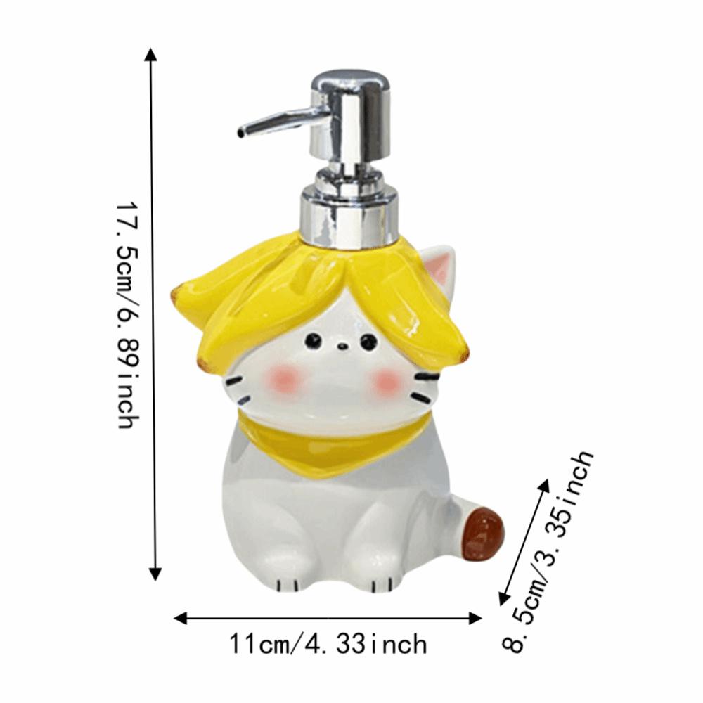 370ml Ceramic Soap Dispenser Banana Cat Shape Hand Sanitizer Bottle  Laundry Room