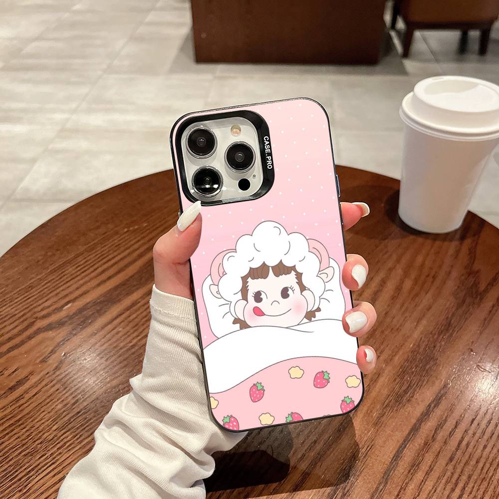 Fujiya Milky Peko-Chan Handyhülle Für IPhone 17 16 15 14 13 12 11 Pro MAX Matt Stoßfest Rückseite Anti Fall Mattes Cover