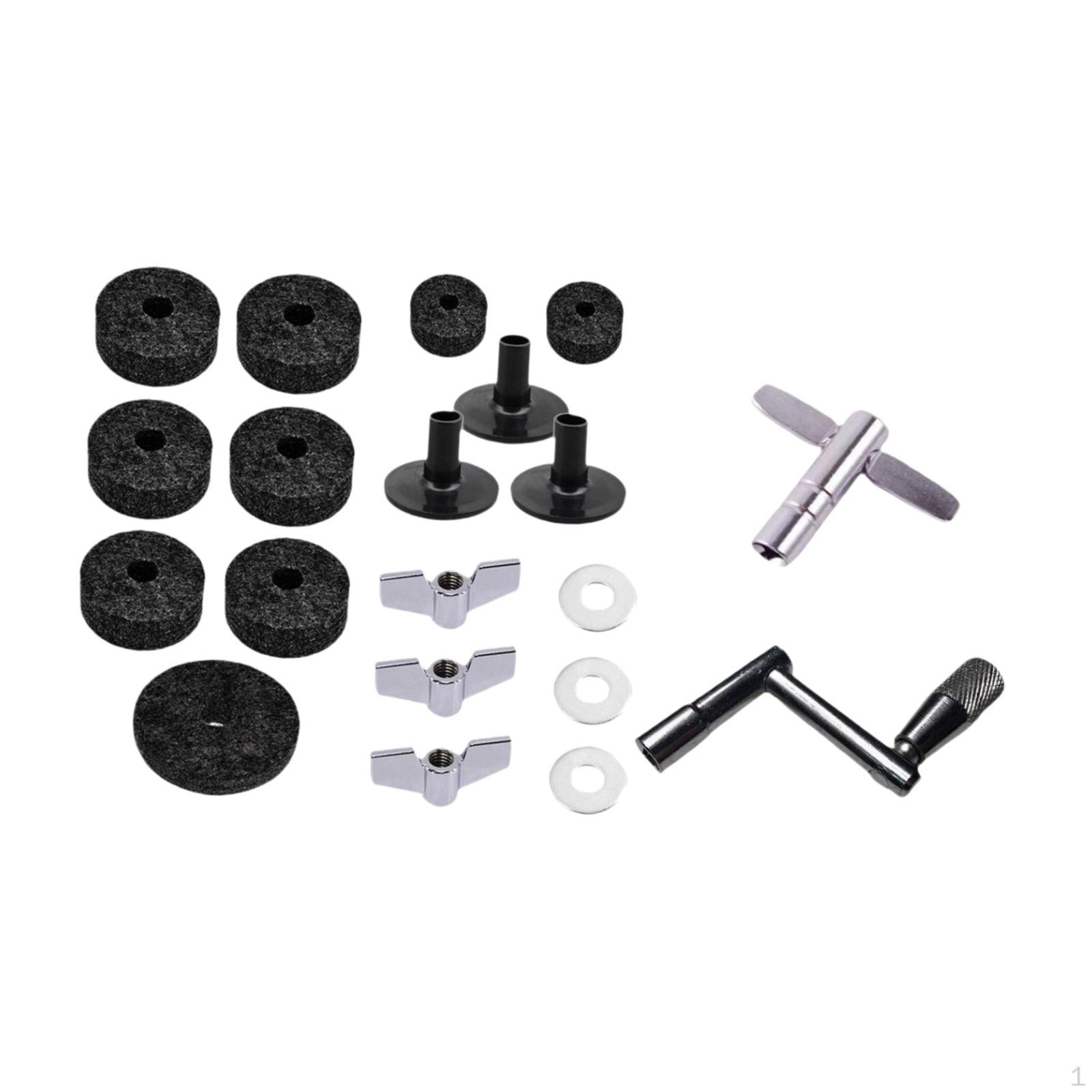 

20 штук Фетровые шайбы для тарелок Запасное оборудование Деталь барабана Стойка чёрный