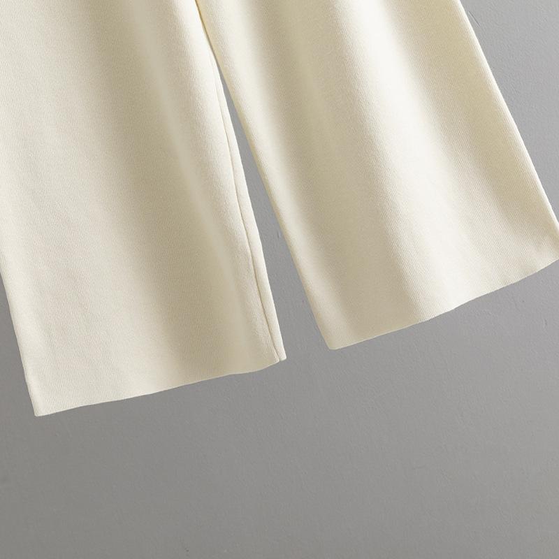 QICED Striped High-neck Sweater, Women's Autumn and Winter Loose Design Knitted Sweater Pullovers, Two-piece Set