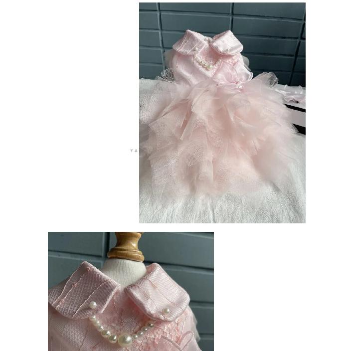 Handmade Pink Pet Princess Dress Small Dog Dress Pet Teddy Original Wedding Solid Colour Skirt Fashionable Dog Clothes Product