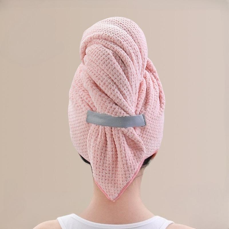 1PCS Microfiber Hair Towel Extra Large Wrap Quick Dry Hair Towel Wrap With Elastic Band Ultra Absorbent Soft Hair Towel Turban