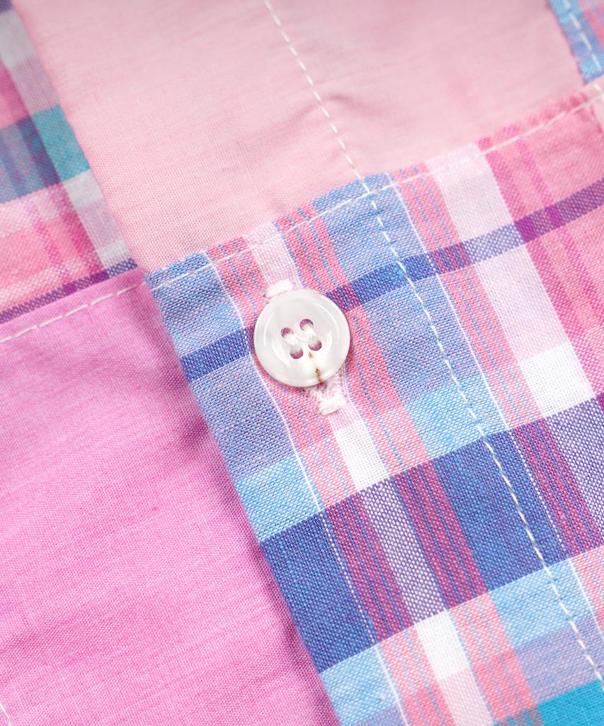FRIZMWORKS Madras Patchwork Relaxed Shirt _ Pink
