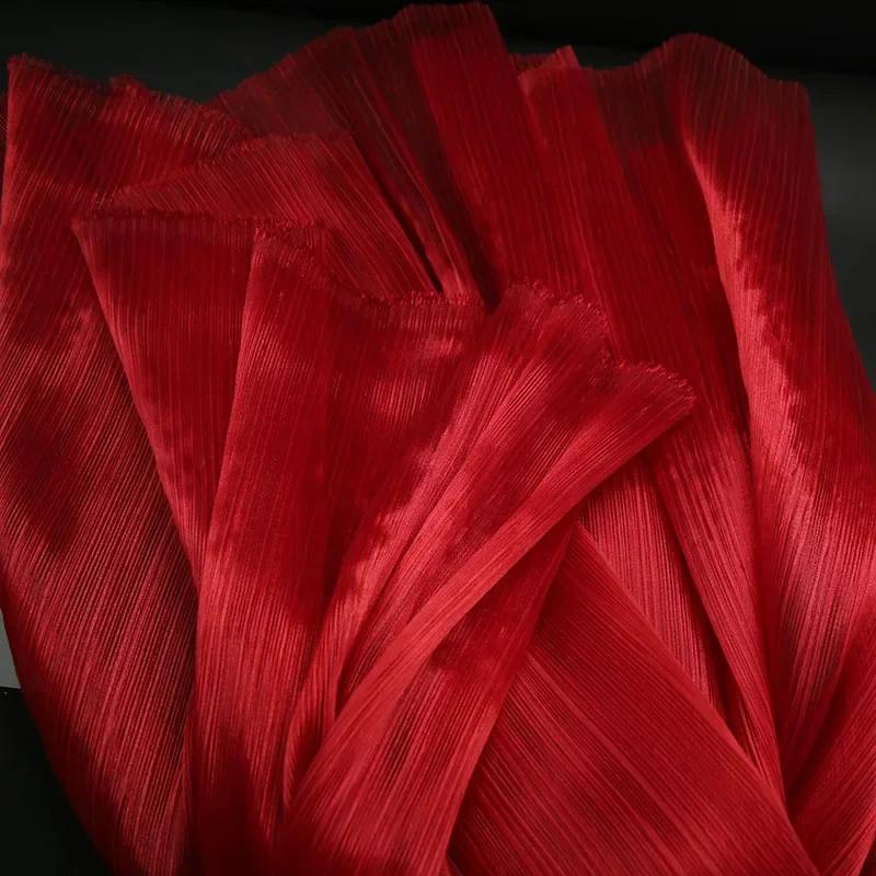 100x145cm Jasná Plisovaná Organza Látka Šít Svatební Šaty A Módní Plisované Síťoviny, DIY Tvar Pevné Designové Látky