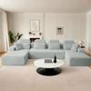 Sofá modular super grande em U com 2 chaise longue, confortável em veludo cotelê + espuma de memória, sem montagem