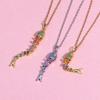 Creative Swinging Fish Pendant Necklace Colorful Copper Alloy Jewelry For Women Fashionable Dynamic Neckchain