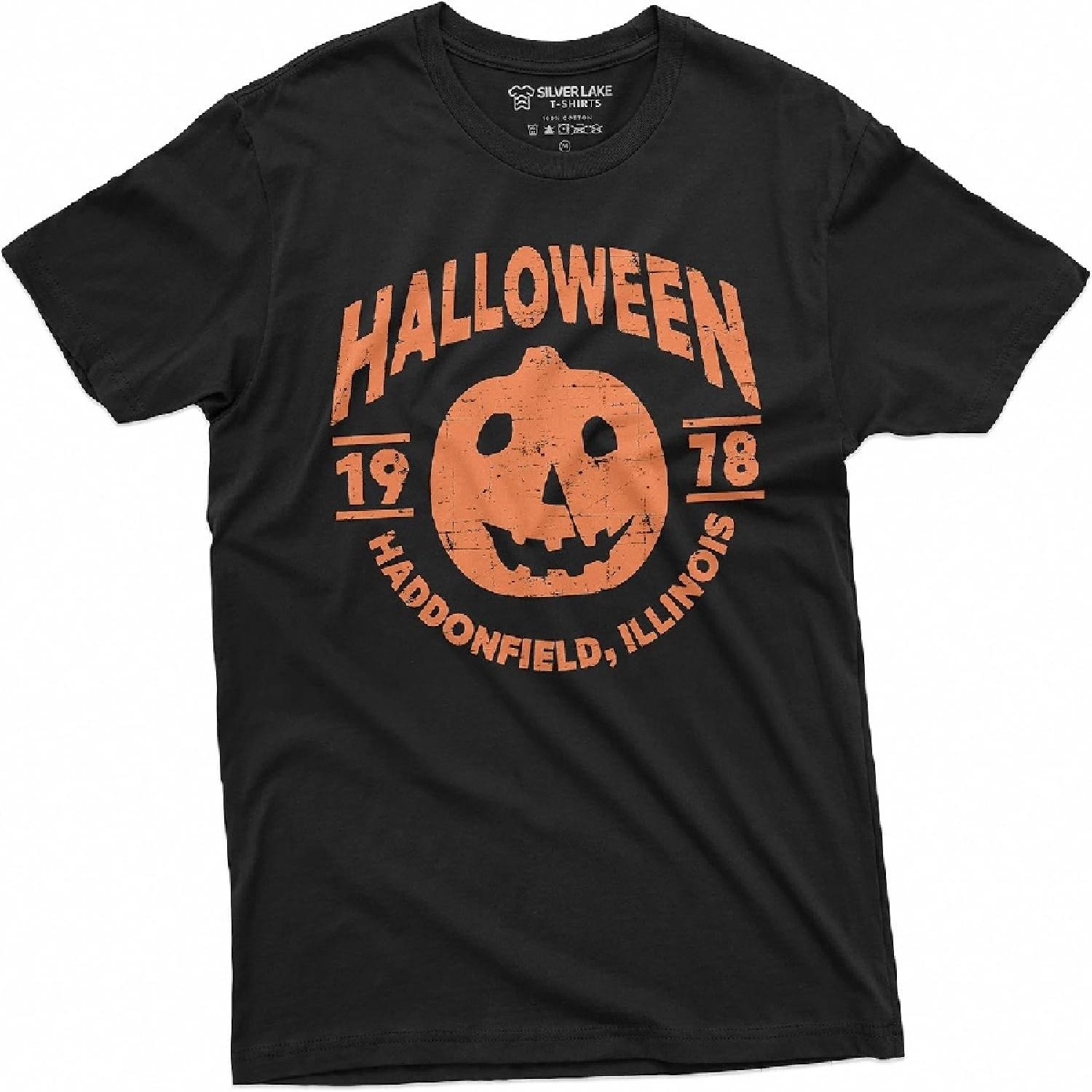 Halloween Pumpkin T-Shirt Movie Popular Culture 1978 Haddonfield, Illinois Tee Shirt S