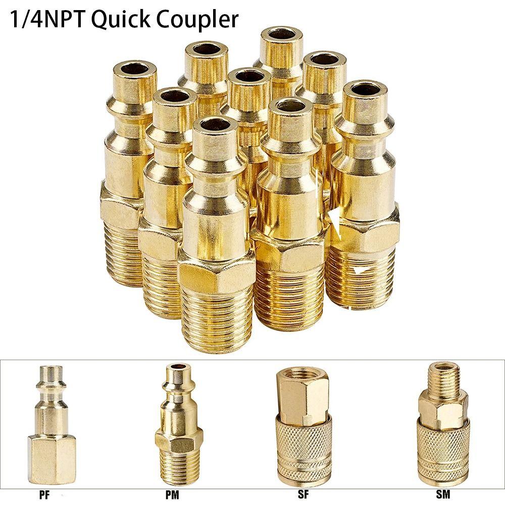 1Pcs Compressor Connector Tool Quick Coupler Tool Coupling Adapter Quick Release 1/4" NPT Hardening Steel Air Line Hose Fitting