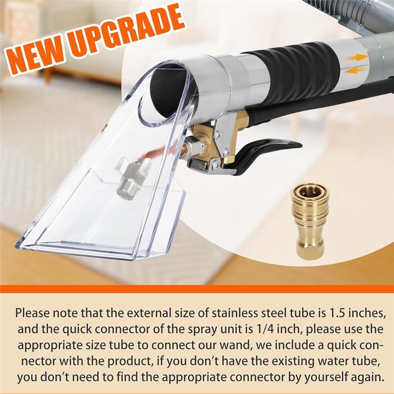 A02V-Multi-Functional Steam Spray Suction Head With 1/4" Quick Disconnect Coupler Valve For Shop Vac Mytee Vacuum Extractors