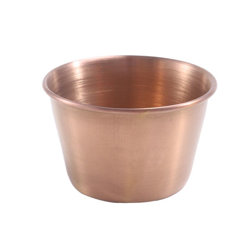 Stainless Steel Round Dipping Sauce Cup for Fries, Salad, and Seasoning