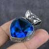 Natürlicher Blautopas Edelstein 925 Sterlingsilber Schmuck Anhänger 1.58" j5K78