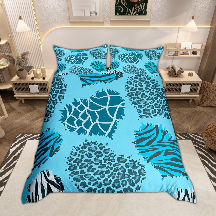Homewish Leopard Print Duvet Cover Set Cheetah Print Quilt Cover Set Animal Theme Bedding Wildlife Bedroom Room