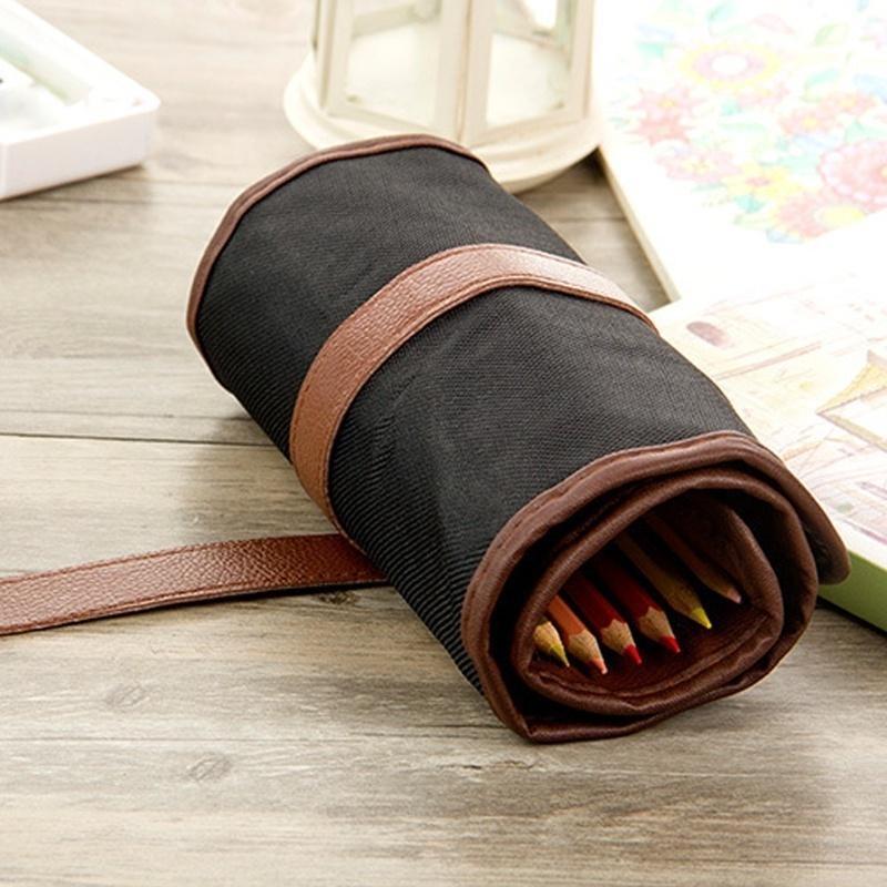 36-Schlitz Canvas Stiftrolle Skizzenstift & Buntstifthalter Künstler Studentenbedarf Zeichnen Malen Schreibwaren Organizer Aufbewahrungstasche