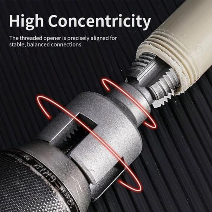 Integrated Internal & External Pipe Threading Tool, 2025 New Pipe Thread Cutting Tool, Pvc Thread Maker Tool for Electric Drill, Pvc Pipe Threading