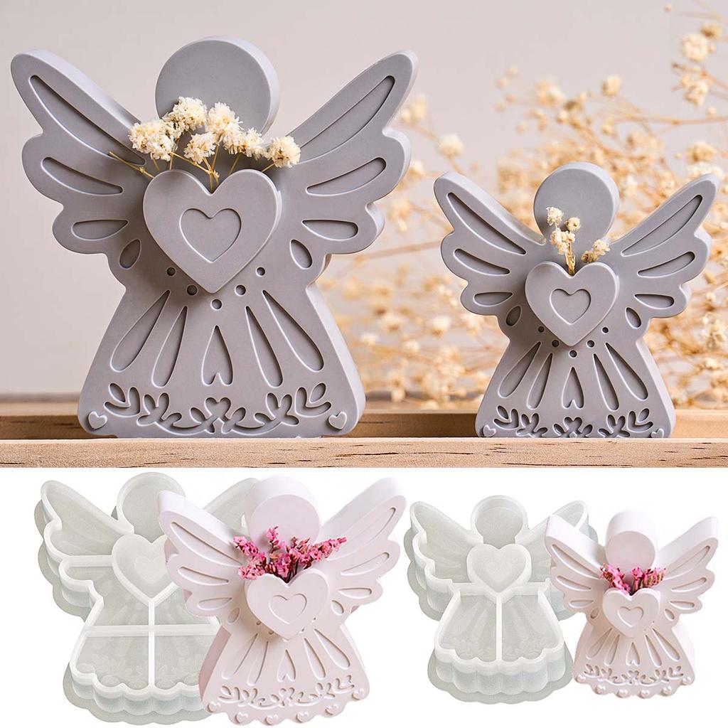 Love Angel Silicone Candle Mold DIY Home Decor Ornaments Making Kit Plaster Resin Flower Arrangement Craft Gifts Casting Molds