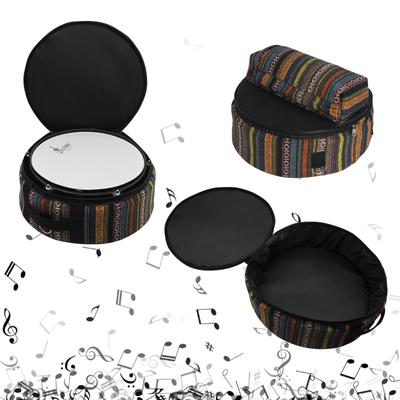 Snare Drum Tragetasche Rucksack im ethnischen Stil Tragbare Trommeltasche mit Außentaschen Aufbewahrungstasche Trommelzubehör