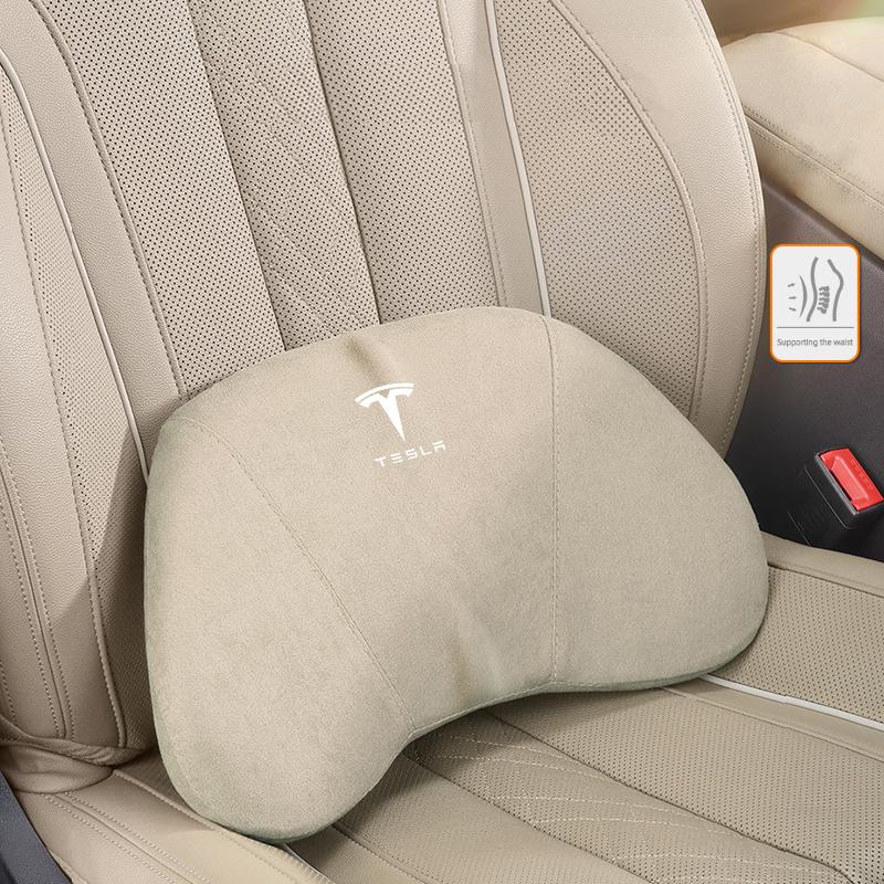 Tesla New Car Suede Headrest Seat Pillow Lumbar Support O Cushion for Tesla Model 3 S X Model Y Cybertruck Roadster SpaceX Car