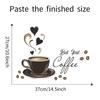 1 Pcs Wall Stickers Creative Coffee Cup Sign Wall For DIY Home Decoration PVC Stickers Coffee Decoration Accessories