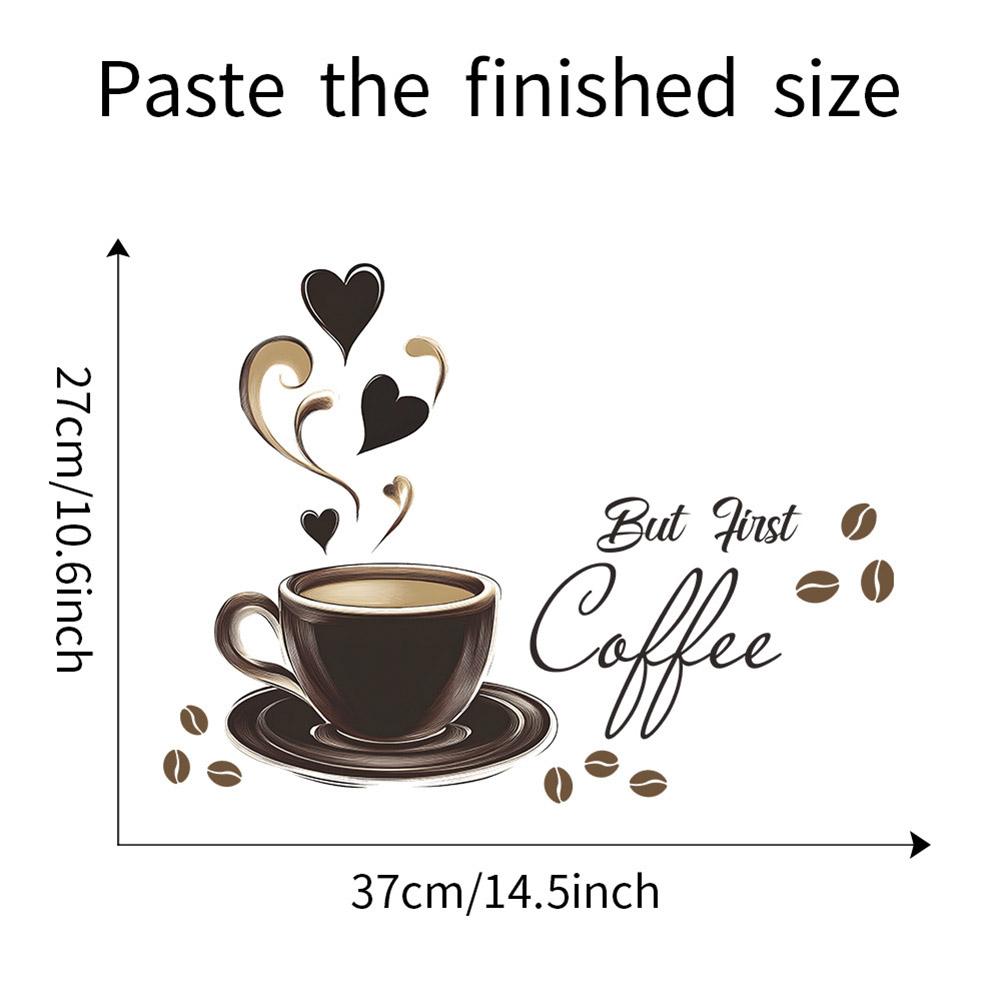 1 Pcs Wall Stickers Creative Coffee Cup Sign Wall For DIY Home Decoration PVC Stickers Coffee Decoration Accessories
