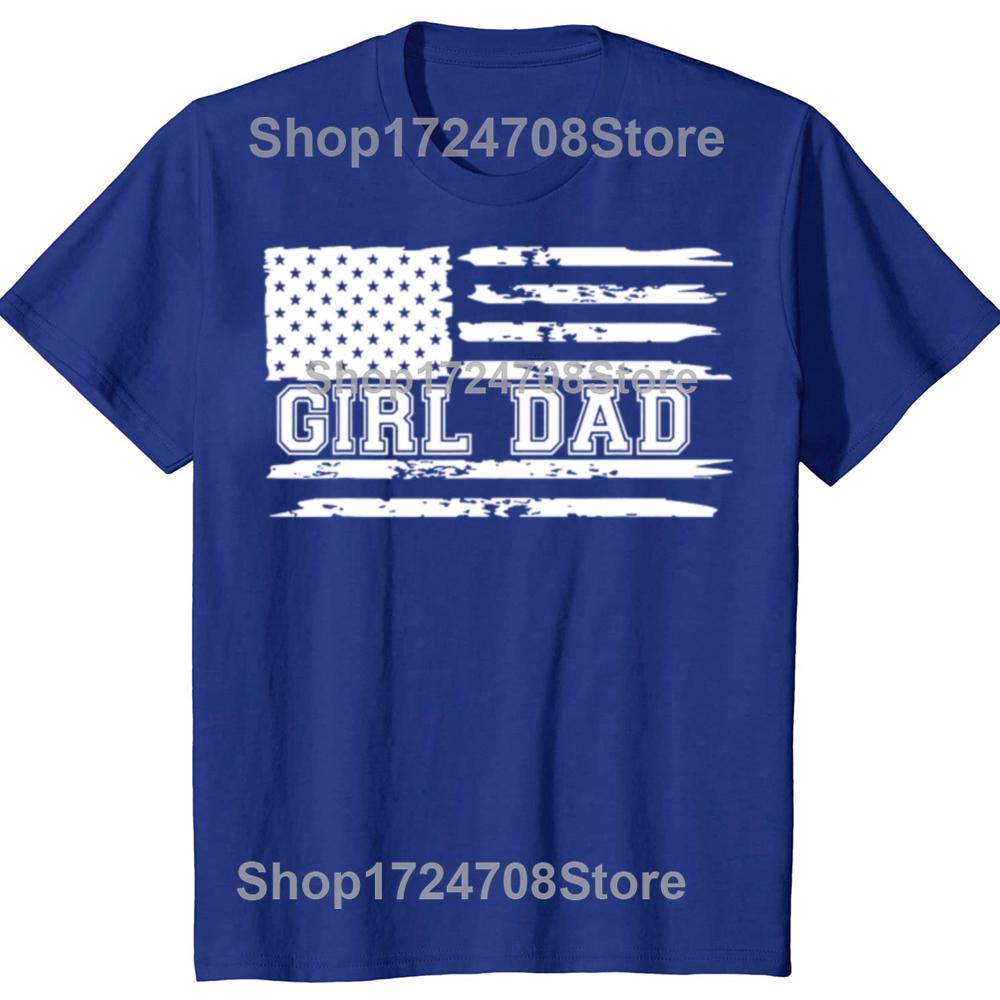 Funny Proud Dad of Girls Dad Xmas Fathers Day Graphic Tshirts Men Womens Fashion Casual Tshirt Cotton Loose Oversized T Shirt