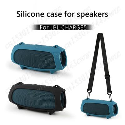 Neue Bluetooth-Lautsprecherhülle mit Riemen, Schutzhülle, weiche Silikonhülle für JBL Charge 5/Wi-Fi-Lautsprecherzubehör