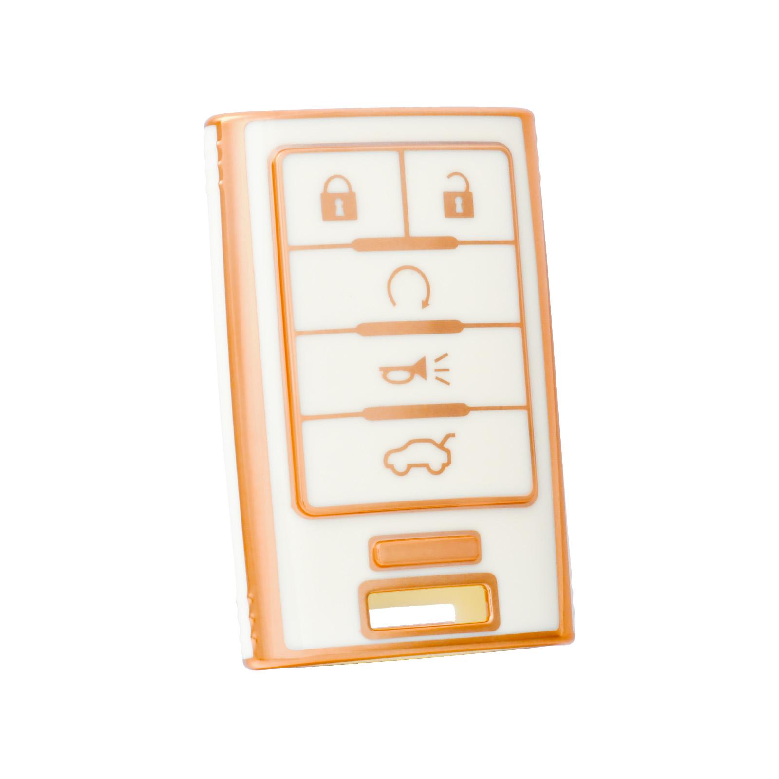 

OFF WE GO Key Case Cover For Cadillac SRX ATS ELR XTS 2011 2012 2013 2014 2015 Keyless Entry Remote Control Start Car Key Fobs біле золото кольору