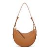 The First Layer Of Cowhide Design, High-Quality Texture Crossbody Crescent Bag, Women'S Genuine Leather Underarm Saddle Bag.