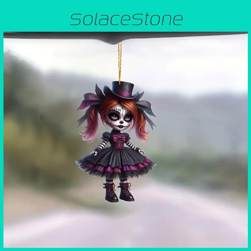 Adorable Acrylic Car Rearview Mirror Hanging Ornament Cute Design For Christmas Tree Decoration