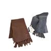 ~ Solid color wool scarf women's winter high-end soft waxy knitted scarf