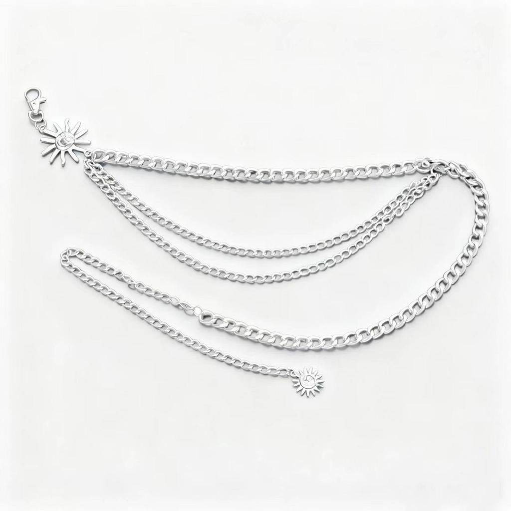 Cross Atmosphere Metal Pendant Waist Chain - Trendy Women's Fashion Accessory Body Chain
