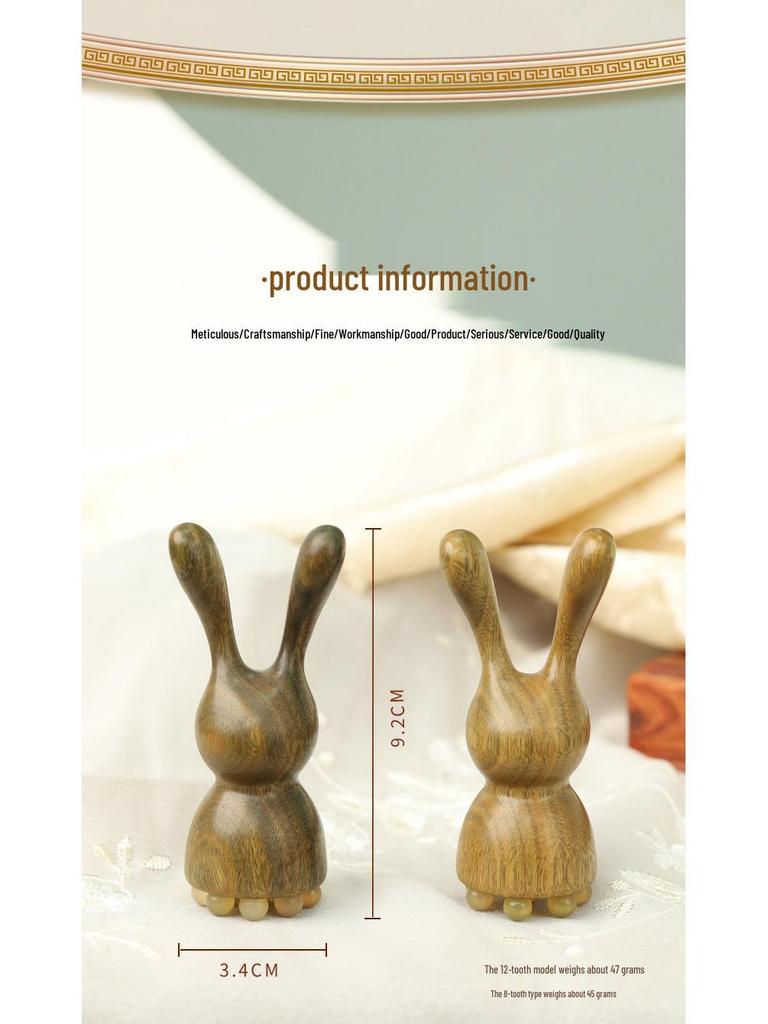 Natürlicher Grüner Sandelholz Kaninchenauge Massager & Lotus Samen Gesicht Akupunkturpunkt Stick
