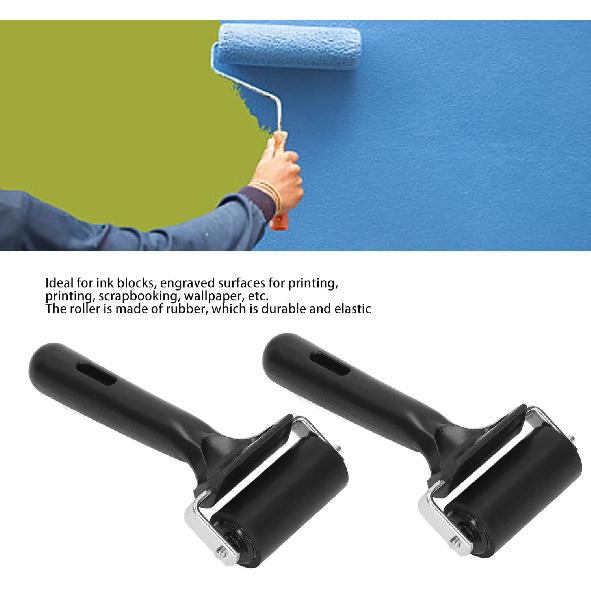 2 Pcs Brayer Roller Soft Rubber Roller Art Craft Oil Printing Roller Paint Brush Ink Applicator for Printmaking, Wallpapers Stamping Gluing