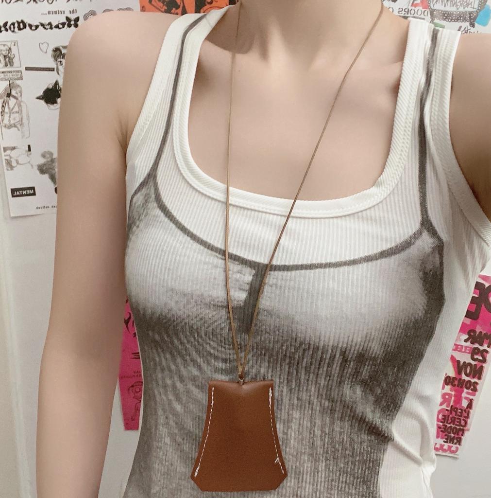 Premium Sweater Chain Titanium Steel Comb Necklace Women'S Silver Small Long Pendant Vintage Niche Design Accessories