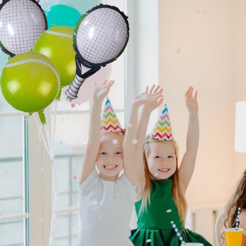 Aufblasbare Tennisbälle aus Aluminiumfolie – Partydekorationen, Geburtstagsdekorationen, Babyparty- und Geburtstagszubehör