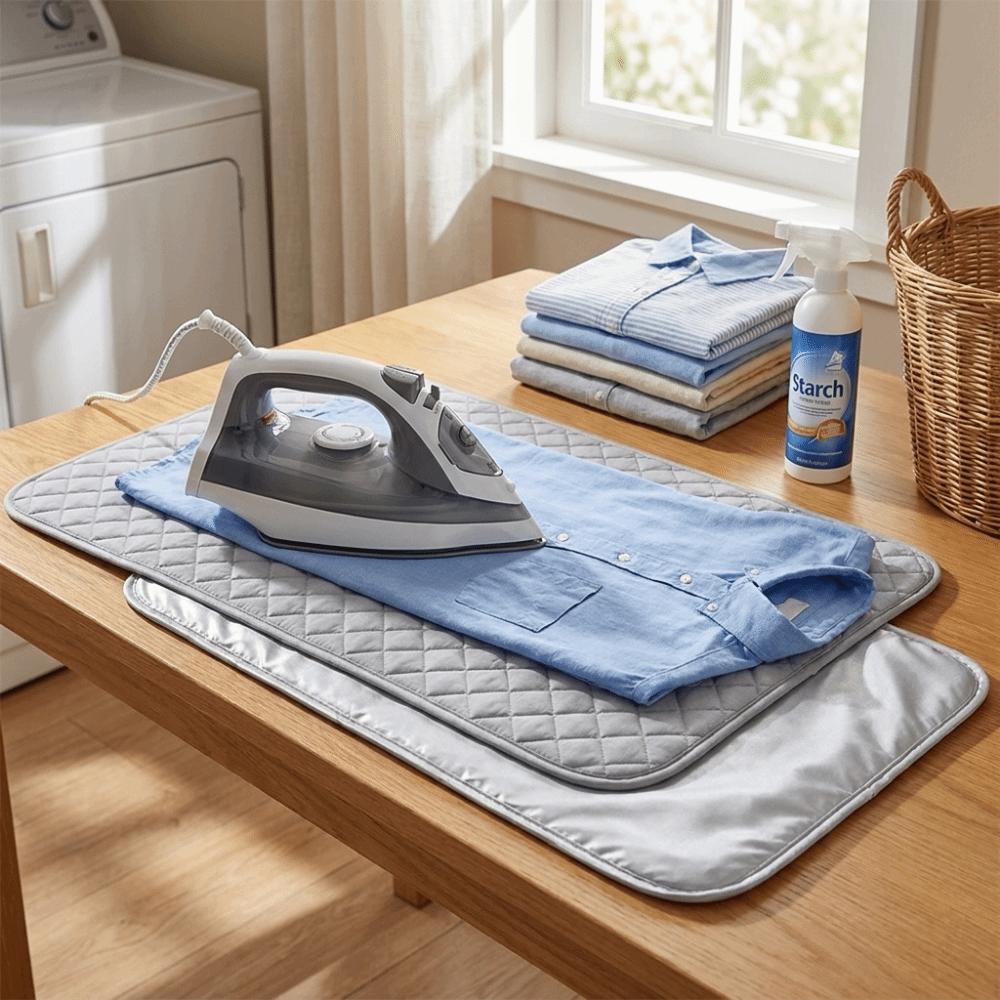 Heat Resistant Laundry Pad Foldable Ironing Blanket Washer Dryer Ironing Mat Table Top