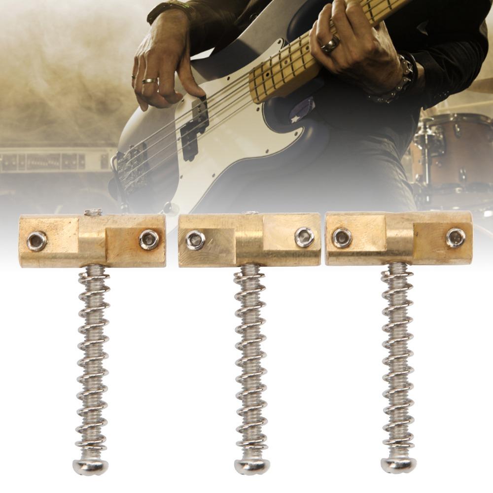 3PCS Metal Guitar Bridge Saddles Brass Color Compensated Guitar Saddles For Telecaster Guitar