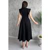 Black Women's Crew Neck Slim Dress (Please Prefer One Size Bigger.)
